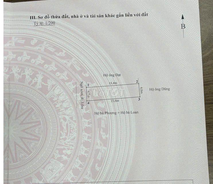 Chính chủ cần bán 62m thổ cư ở Hi Tái ( gần cầu Đen )