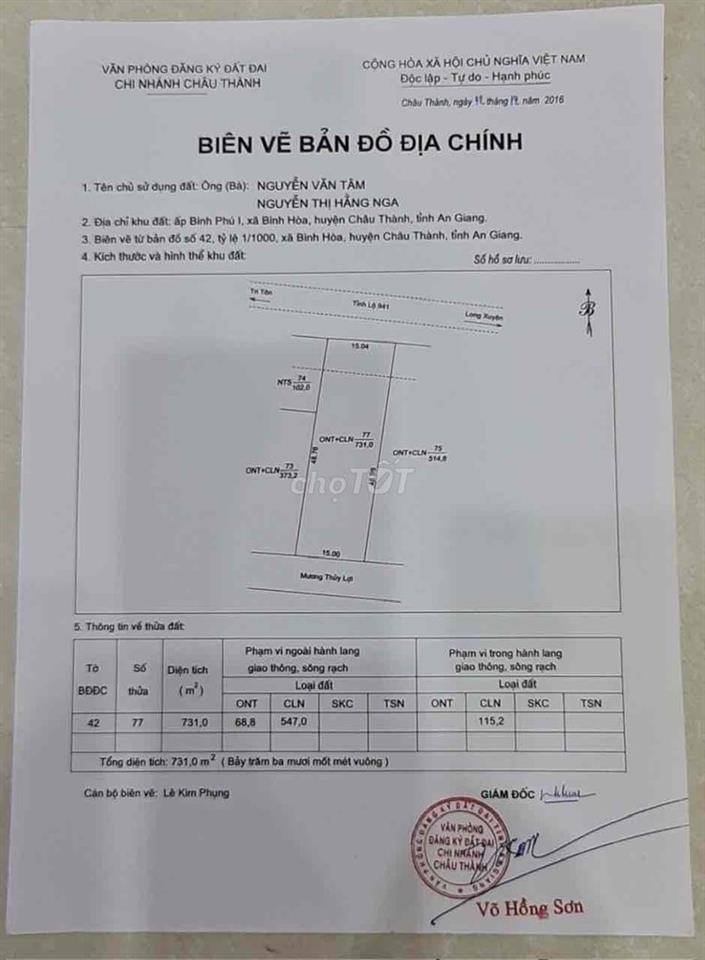 đất chính chủ