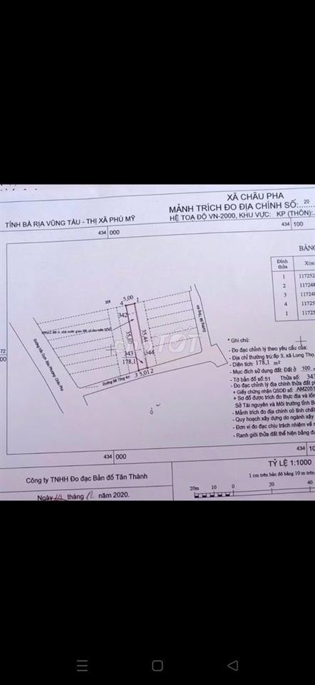 Cần bán gấp lô đất 178m có 100m thổ cư, giá 1,2 tỷ.