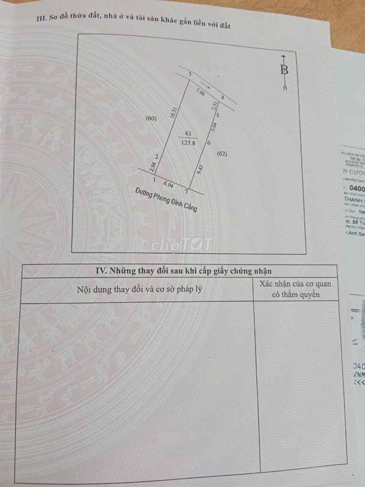 BÁN NHÀ MẶT ĐƯỜNG KINH DOANH= VÕ NGUYÊN HIẾN- PHƯỜNG TRƯỜNG VINH-NA