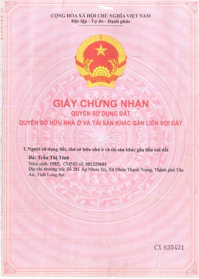 Bán đất nông nghiệp tại Lê Minh Xuân, Tp. Tân An - Cách DT833 chỉ 70m