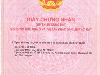 Bán đất nông nghiệp tại Lê Minh Xuân, Tp. Tân An - Cách DT833 chỉ 70m