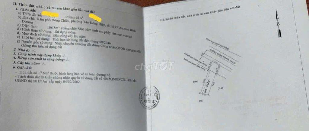 Nhà phố mặt tiền Đường Đoàn Thị Kia, Dĩ An ngay giữa chợ