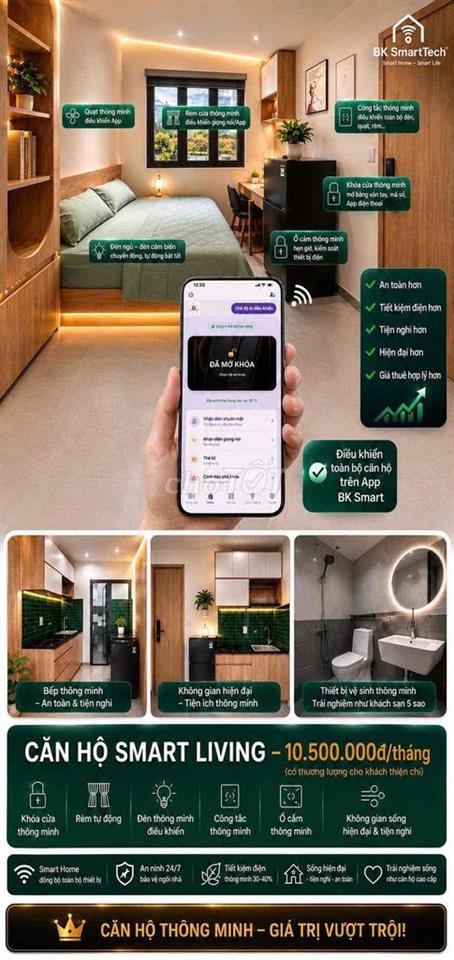 Căn hộ sư vạn hạnh q10 lắp sẵn hệ thống SmartHome