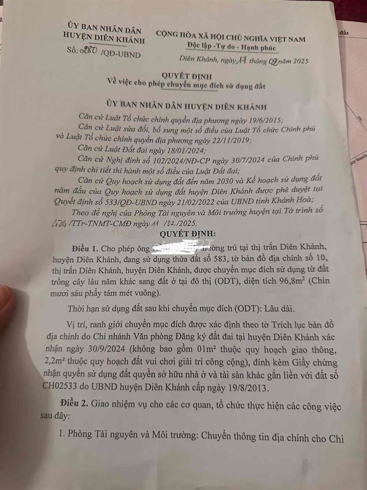 Chính chủ- Mặt tiền bờ ké Trần Phú- Diên Khánh