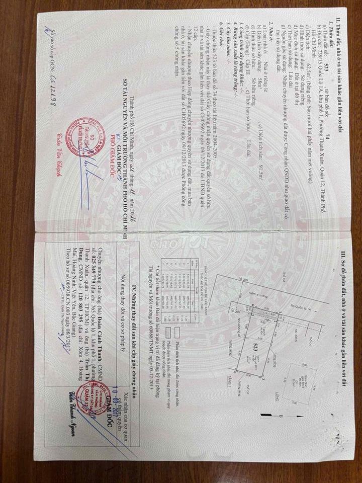 BÁN NHÀ CHÍNH CHỦ NGÃ TƯ GA QUẬN 12