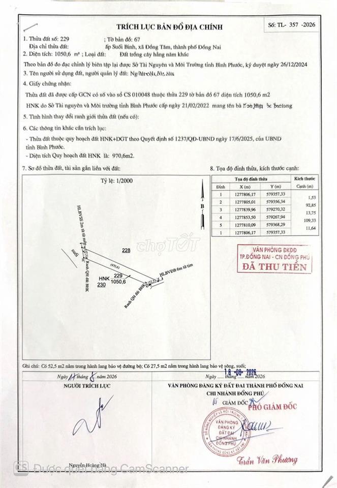 ĐẤT NÔNG NGHIỆP GIÁP SUỐI - ĐƯỜNG HIỆN HỮU 8M- CÁCH QUỐC LỘ 14 CHỈ 2Km