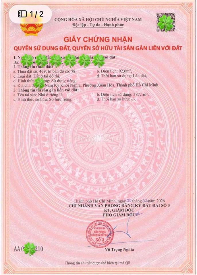 Chủ nhà cần bán Gấp nhà Nam Kỳ Khởi Nghĩa