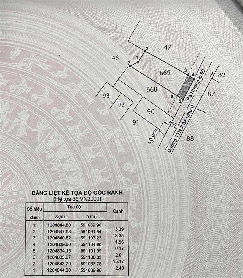 BÁN ĐẤT THỔ CƯ CHÍNH CHỦ – XÃ TÂN THỚI NHÌ, HÓC MÔN – SỔ HỒNG RIÊNG