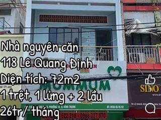 Cho thuê nhà nguyên căn 118 Lê Quang Định