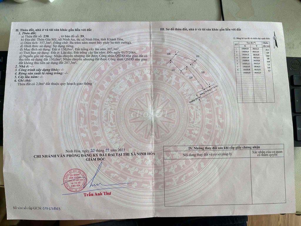 Cần bán đất thổ cư bao sổ
