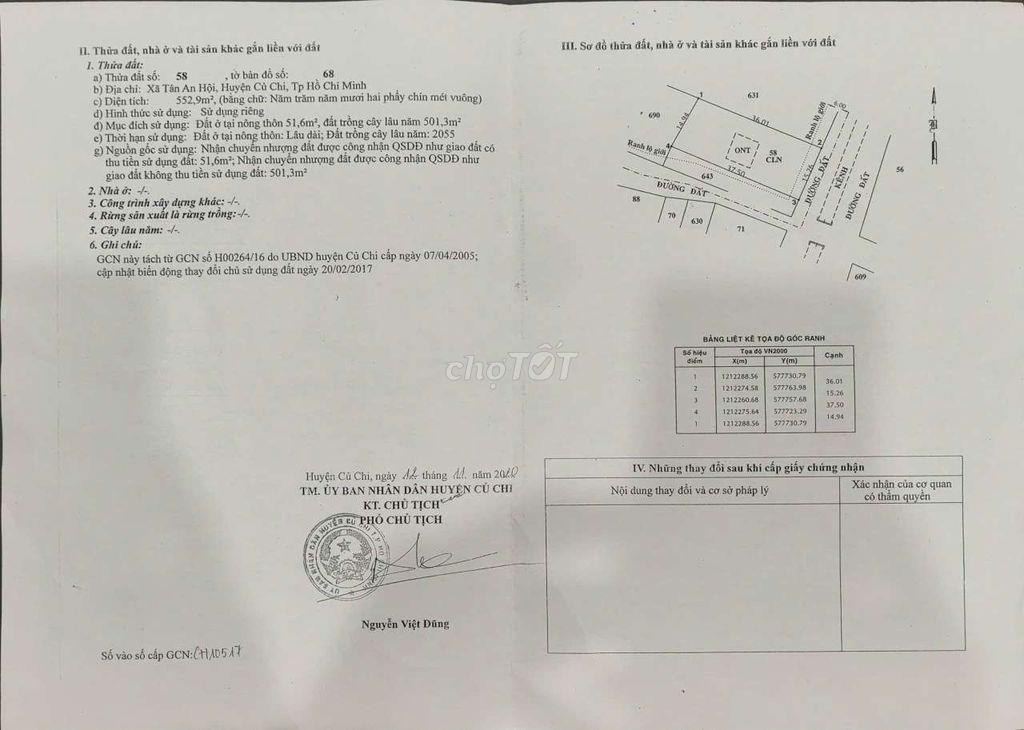 Bán nhà vườn Xã Tân An Hội