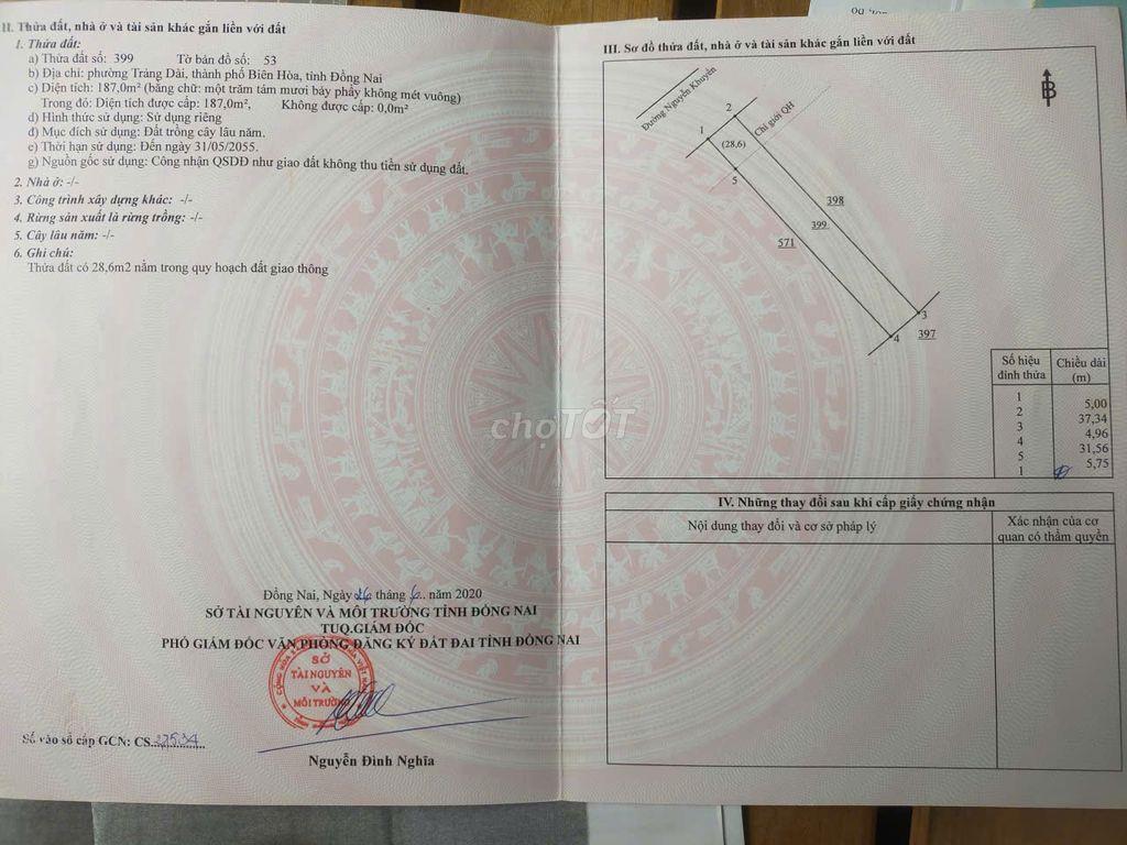 🏡 CHÍNH CHỦ CẦN BÁN ĐẤT P. TRẢNG DÀI – ĐỒNG NAI