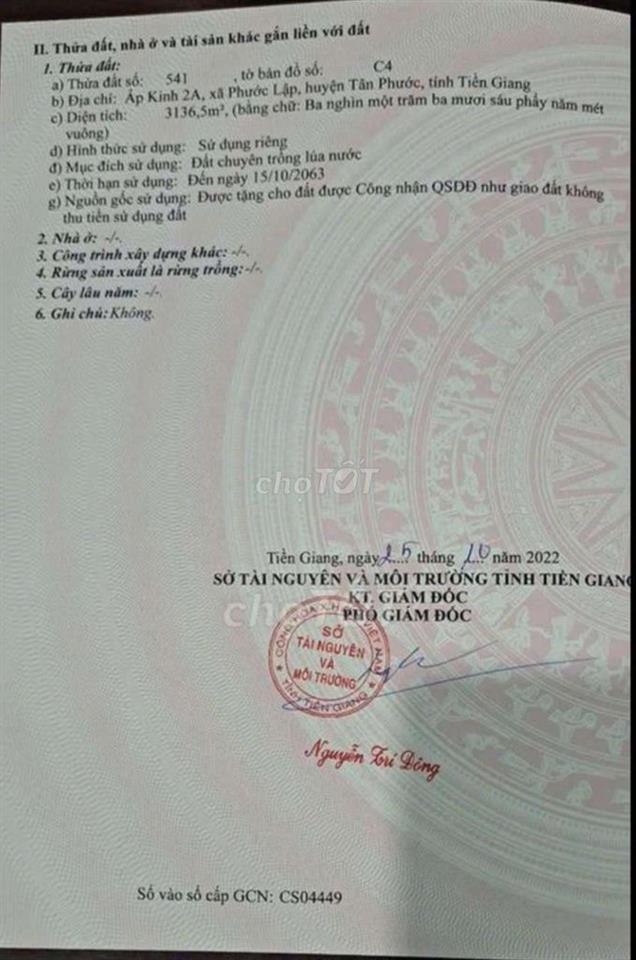 Bán đất nông nghiệp