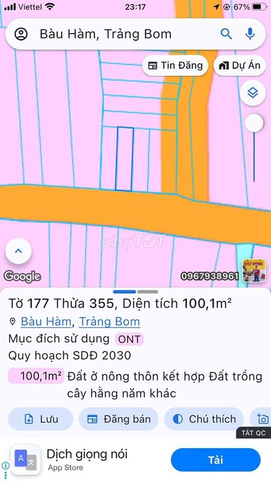 CHÍNH CHỦ BÁN ĐẤT THỔ CƯ