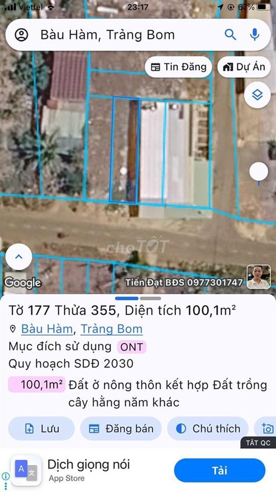 CHÍNH CHỦ BÁN ĐẤT THỔ CƯ