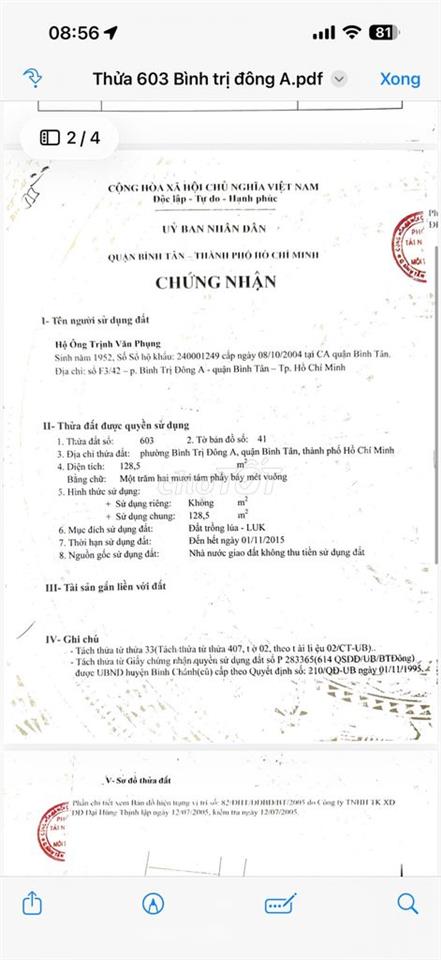 Đất hot binh tân