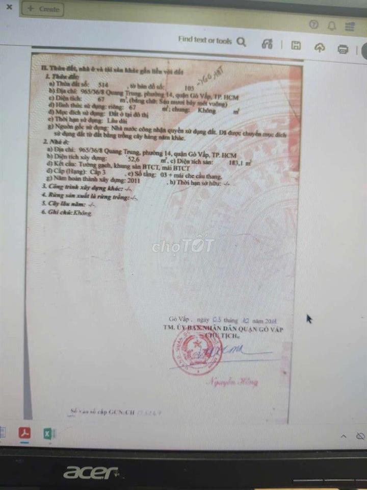 Bán nhà chính chủ Quang Trung Gò Vấp 