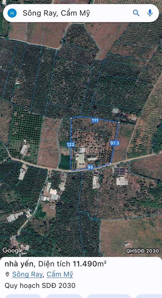 CHÍNH CHỦ bán nguyên khối 11.446m2 gần Hồ Sông Ray 300tc + nhà yến