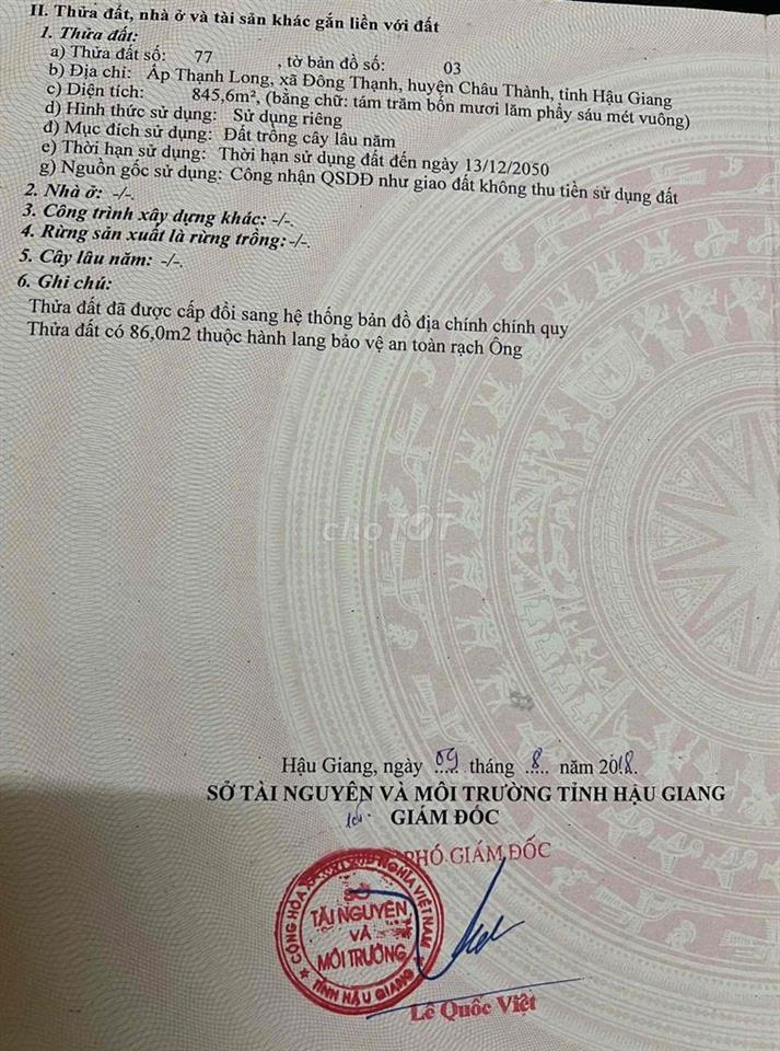 Đất vườn gần một công tại Cần Thơ