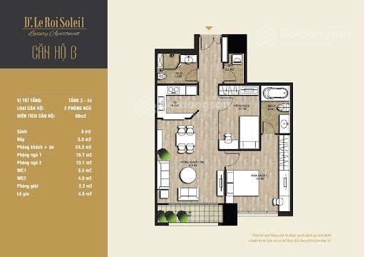 Chuyển nhượng căn hộ 88m2. 2pn. ban công hồ tây, tầng cao. d le roi soleil. 2 đặng thai mai