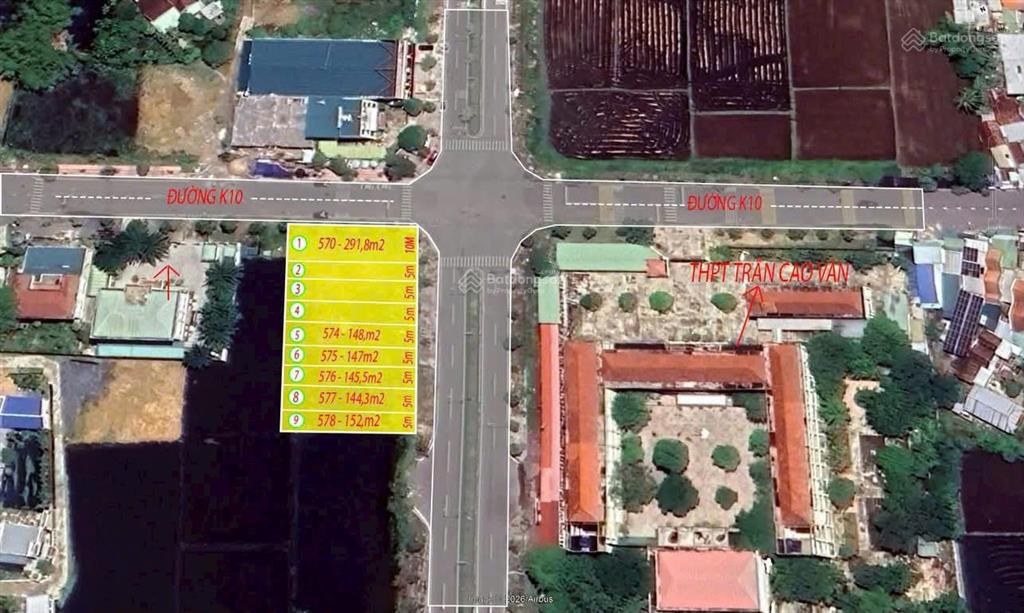 Mở bán căn hộ nổi bật 6 lô đất mt 2/4 k10, đối diện trường trần cao vân, chỉ 39tr/m2