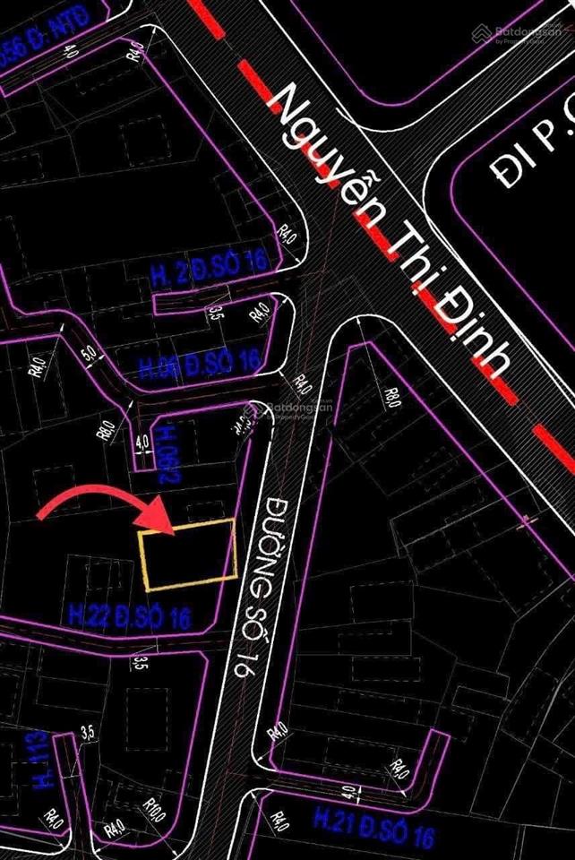 Bán đất mặt tiền đường số 16 gần nguyễn thị định đang mở rộng 30m