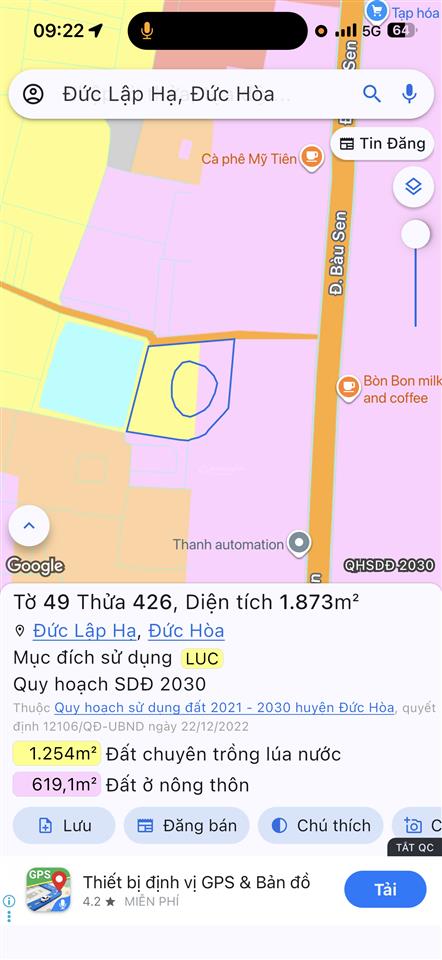 Bán đất xã đức lập tây ninh. giá tốt