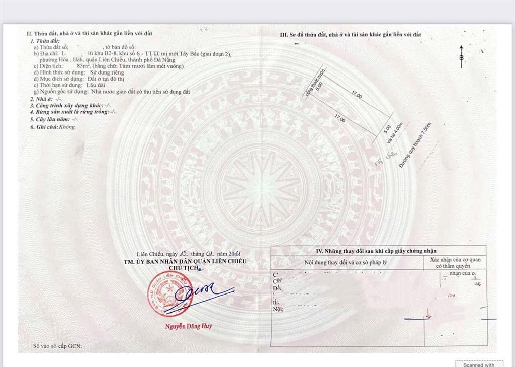 Đường 7.5m view hồ trục thông giá tốt hướng đông nam