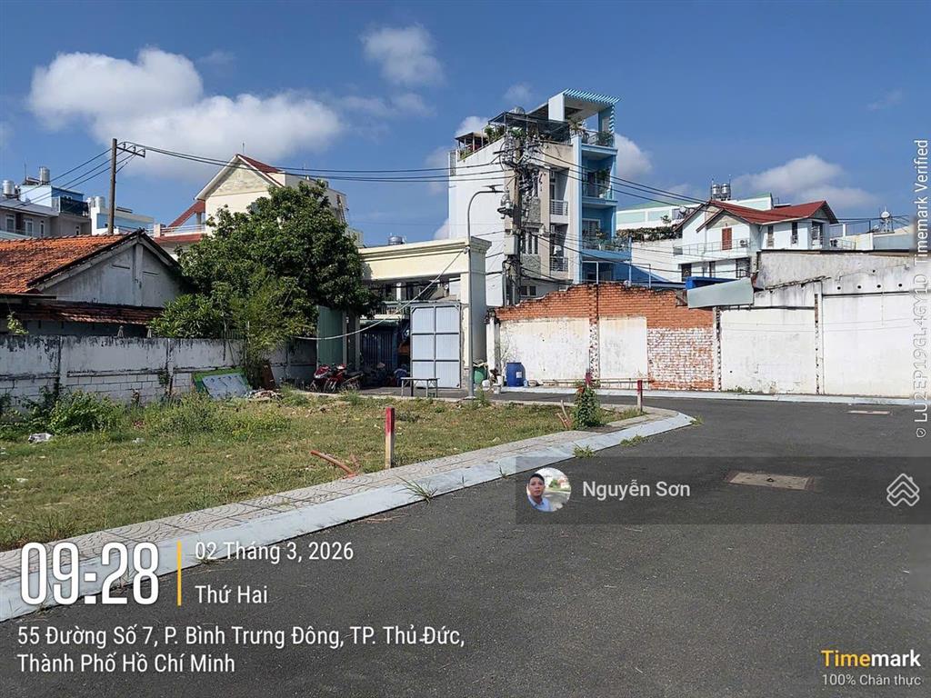 Bán đất ngay nguyễn duy trinh quận 2  60m² ngang 5m đường 10m compound an ninh 6,8 tỷ