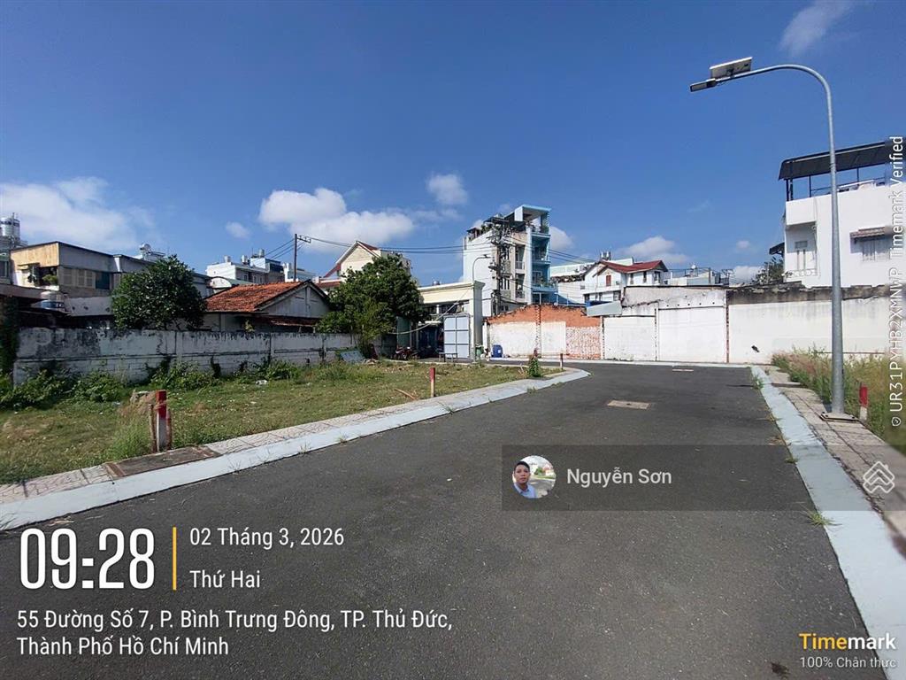 Bán đất ngay nguyễn duy trinh quận 2  60m² ngang 5m đường 10m compound an ninh 6,8 tỷ