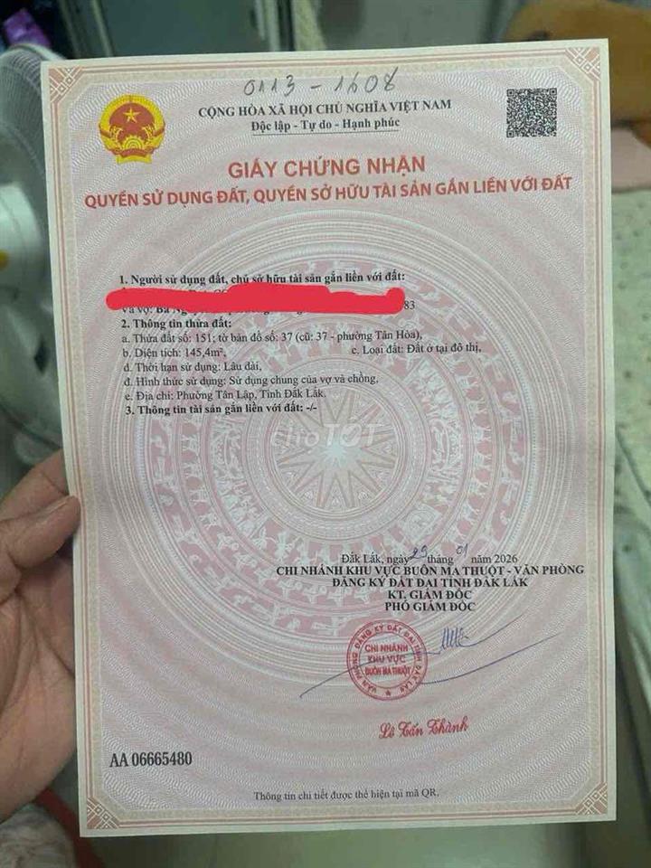 Bán đất full thổ cư, cách QL 26 100M