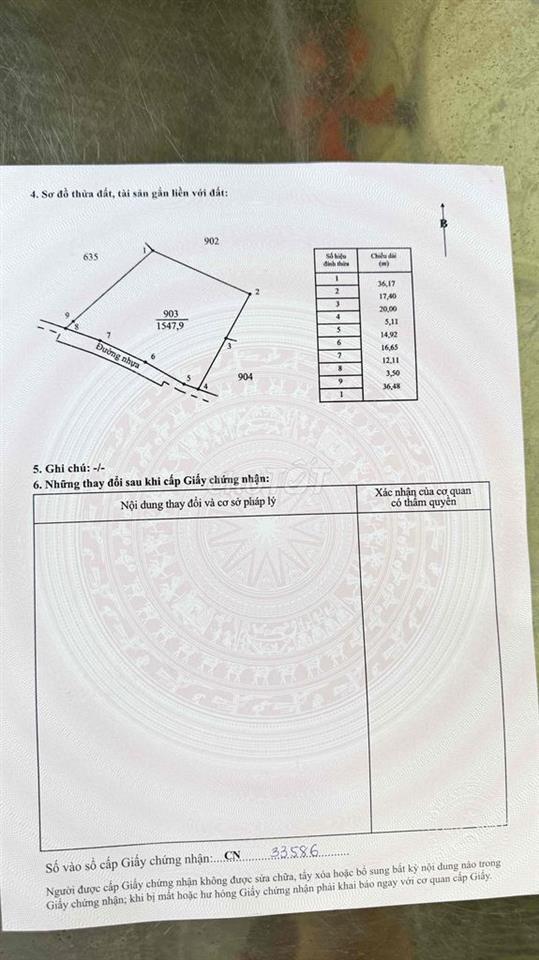 Cần bán gấp đất đã có sổ, pháp lý rõ ràng