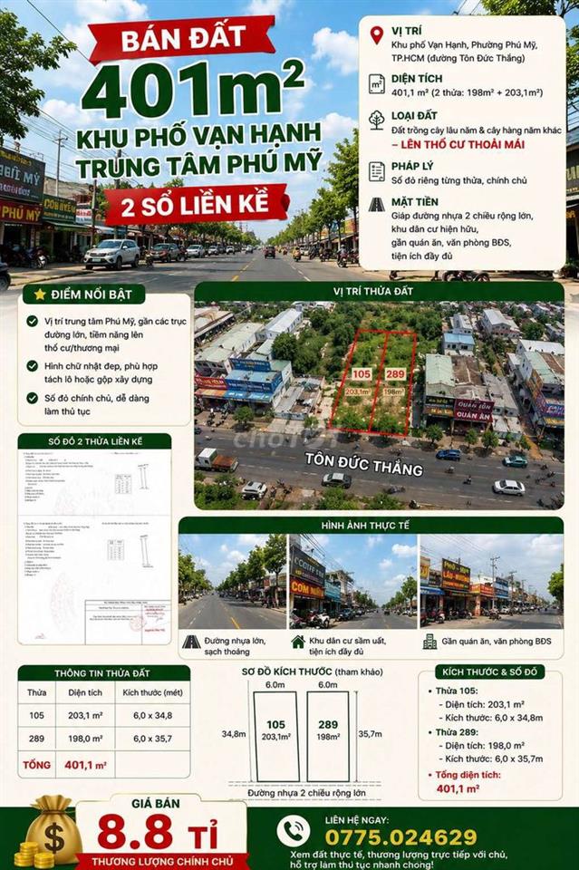 🌿 BÁN ĐẤT 3.000M² TẠI ẤP BẾN ĐÌNH, XÃ MỸ XUÂN, PHÚ MỸ - CÓ SẴN THỔ CƯ