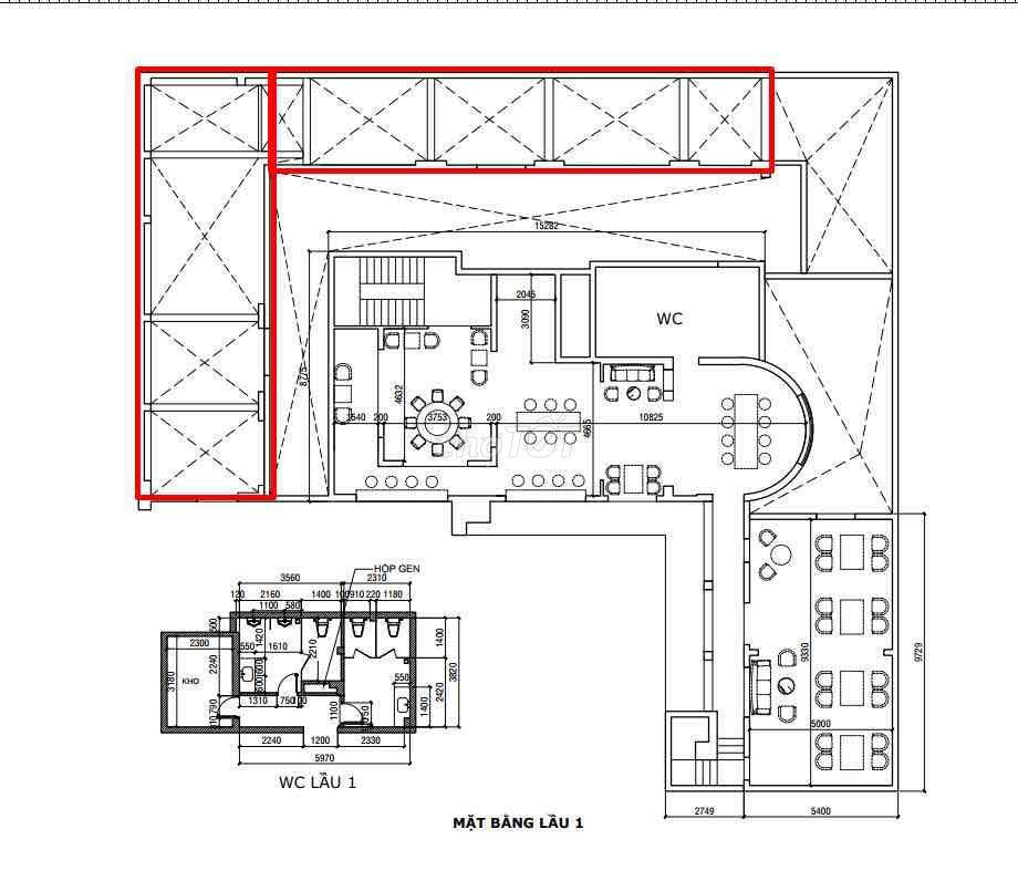 cho share mặt tiền ngang  7m x 25m và 4m x 16m