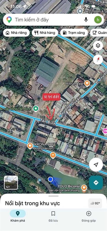 đất lô góc 2 mặt tiền đối diện cổng chợ đêm biconsi