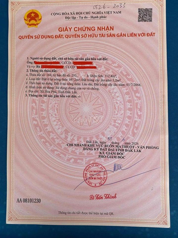 Bán đất full thổ cư gần khu công nghiệp Hoà Phú