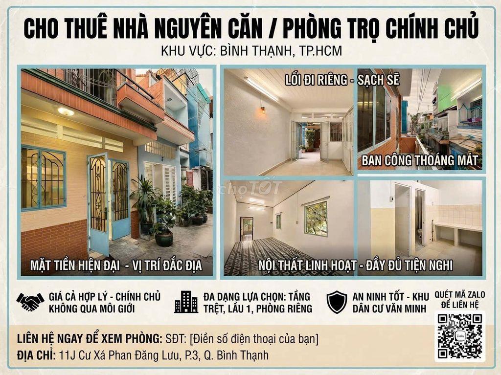 thuê phòng trọ ngay vị trí trung tâm gần chợ bà chiểu bình thạnh