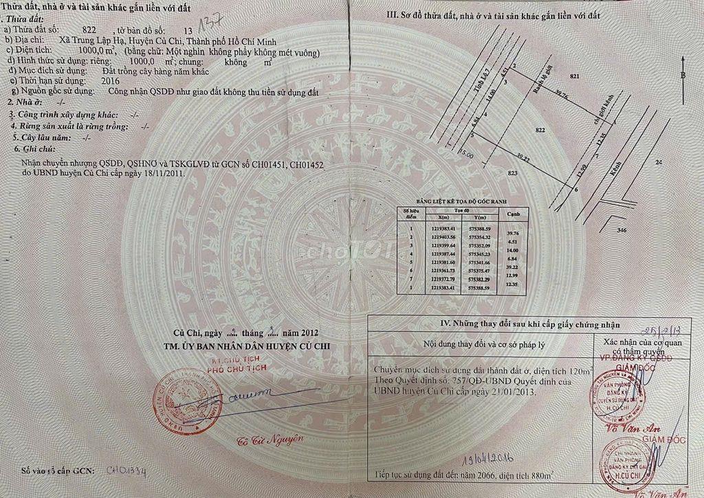 🔥 CHÍNH CHỦ BÁN ĐẤT MẶT TIỀN TỈNH LỘ 7 – CỦ CHI – 8,4 TỶ