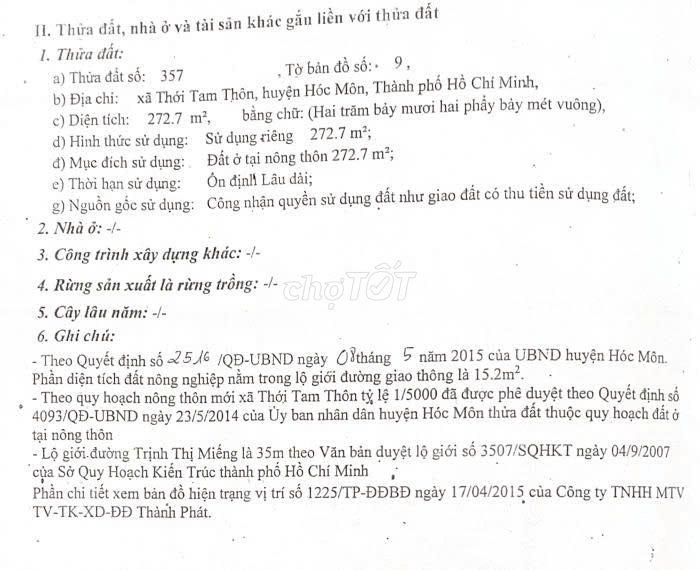 BÁN ĐẤT 272,2M VUÔNG FULL THỔ CƯ GIÁ 18 TỶ CÓ THƯƠNG LƯỢNG (Chính chủ)