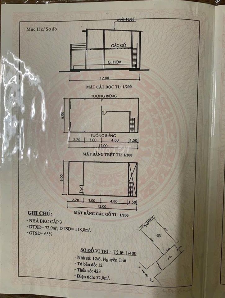 Bán nhà đường nguyễn trãi