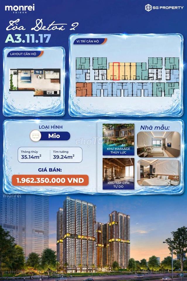 🔥 MONREI SAIGON -💥 STUDIO 1 TỶ 9