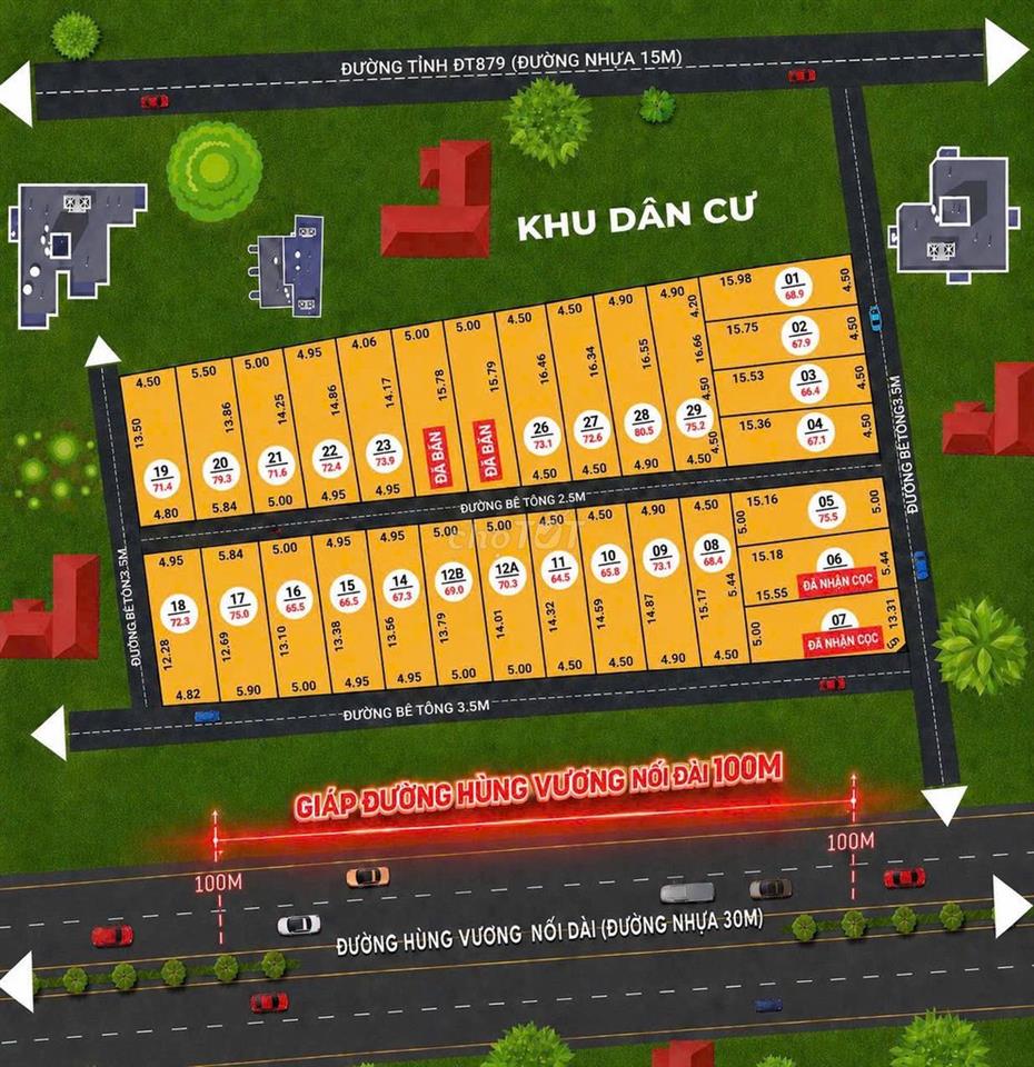 Đất Mỹ Tho Gần AEON Mall-Kế Quảng Trường-2 Mặt Tiền Ô Tô - Full Thổ Cư