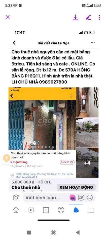 NHÀ CHO THUÊ