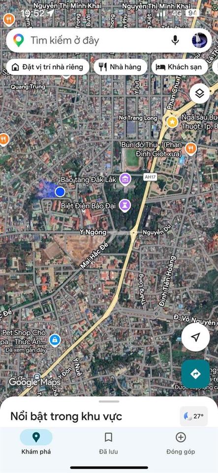 Bán đất hẻm 52 Hồ Tùng Mậu, Phường Buôn Ma Thuột