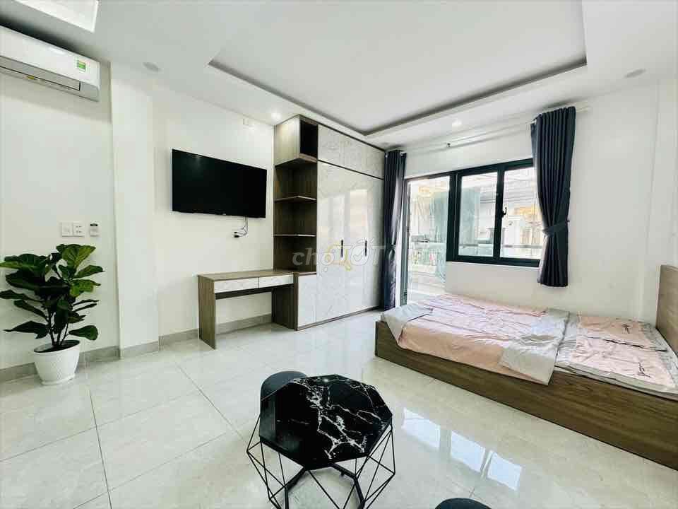 1PN bancong ngay Nơ Trang Long - full nội thất - khu an ninh