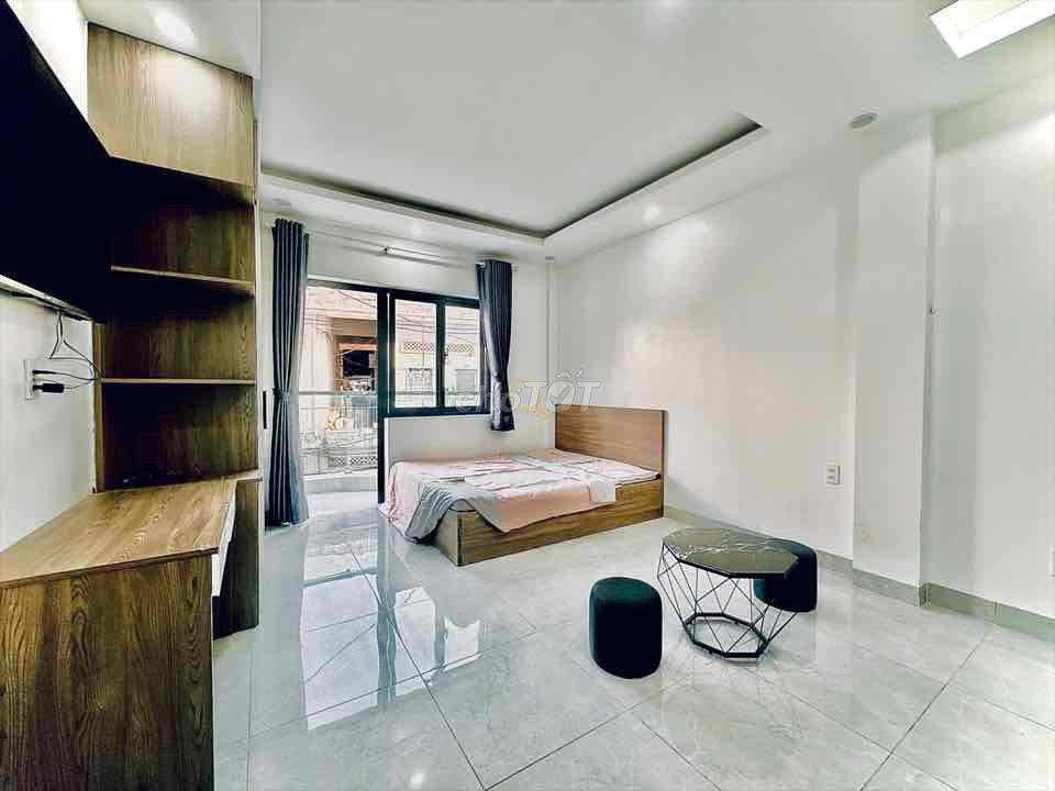 1PN bancong ngay Nơ Trang Long - full nội thất - khu an ninh