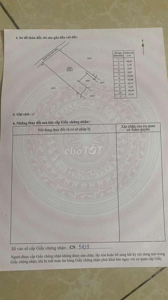 Đất chính chủ khu bình tây 2, bình hiệp