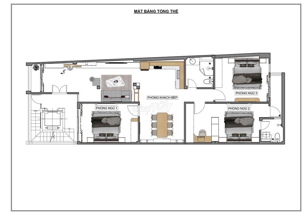 Cho thuê CH 3PN 115m2 mặt hồ Bồ Đề, Long Biên | Full nội thất cao cấp