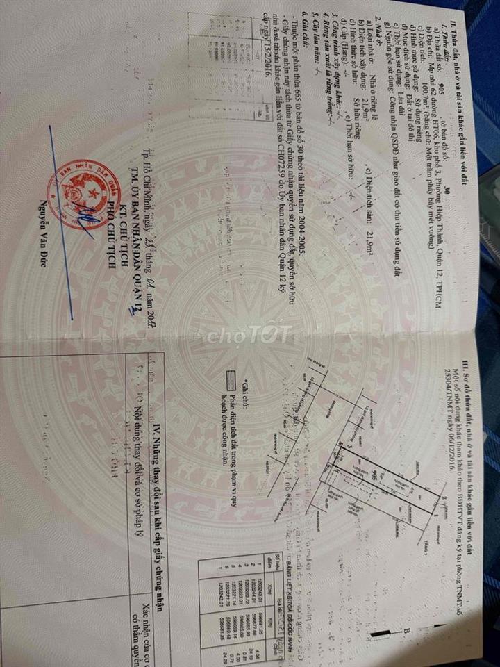 bán đất hiệp thành 06 quận 12 100m2 hạ 600tr còn 6t2 chốt trong 7 ngay